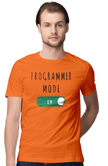 Футболка чоловіча з принтом "Режим програміста". Айті, айтішник, для айтішника, для програміста, подарунок айтішнику, подарунок програмісту, програміст, режим програміста, розробник. 2070702