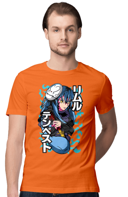 Men's t-shirt with prints Regarding Reincarnated to Slime Rimuru Tempest. Anime, manga, reincarnated to slim, reincarnated to slime, rimuru, rimuru tempest, short story, slime. 2070702