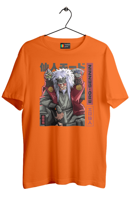 Men's t-shirt with prints Naruto Jiraiya. Anime, hokage, jiraiya, manga, naruto, shinobi, shonen. 2070702