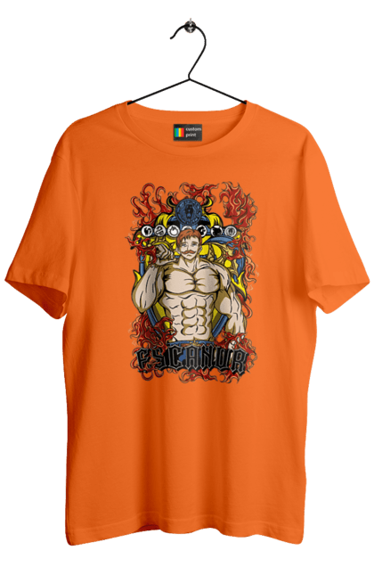 Men's t-shirt with prints Seven Deadly Sins Escanor. Adventures, anime, comedy, escanor, fantasy, manga, seven deadly sins. 2070702