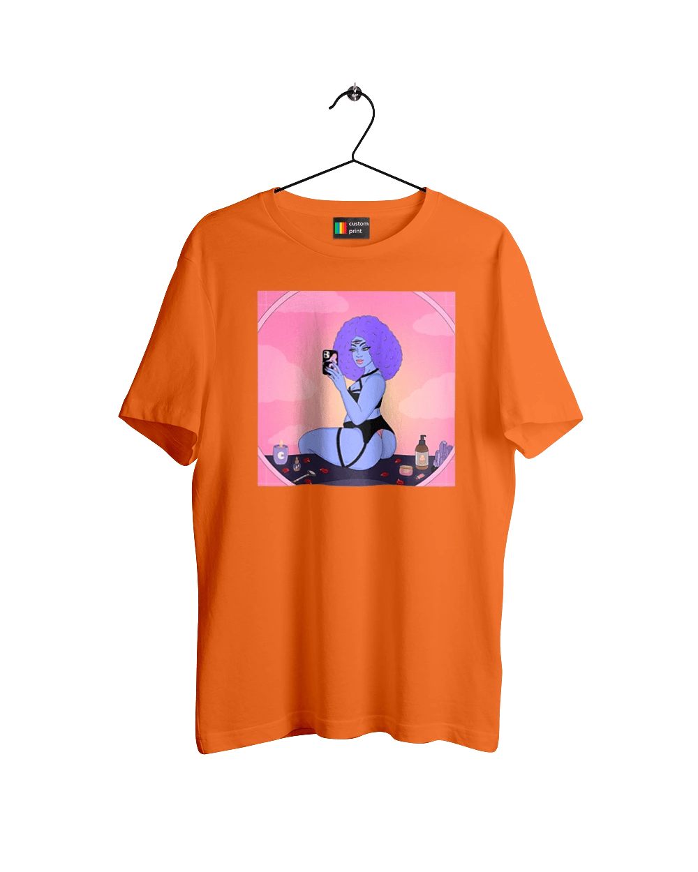 Purple Girl Photo In The Mirror