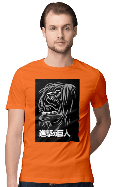 Футболка чоловіча з принтом "Атака титанів". Attack on titan, аніме, атака титанів, бойовик, драма, манга, постапокаліптика, темне фентезі. PrintMarket - інтернет-магазин одягу та аксесуарів з принтами плюс конструктор принтів - створи свій унікальний дизайн