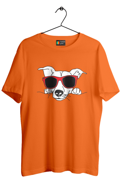 Футболка чоловіча з принтом "Собака Визирає". Визирати, окуляри, собака. 2070702
