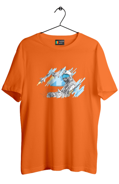 Футболка чоловіча з принтом "Слава збройним силам України". День захисника, день захистиць, марка, подяка, слава зсу, укрпошта. 2070702