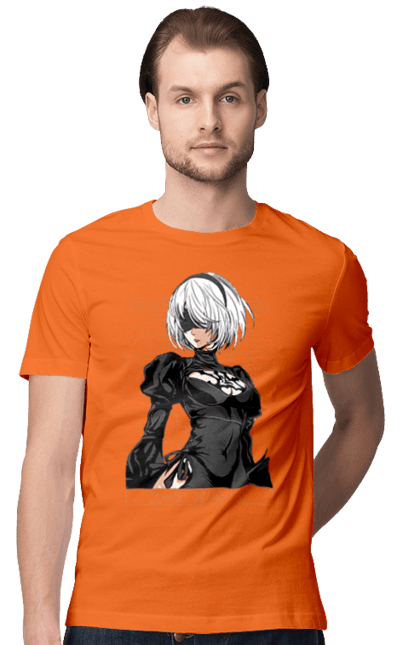 Men's t-shirt with prints Nier: Automata 2B. Character, executioner, game, nier: automata, platinum games, video game, yorha. 2070702