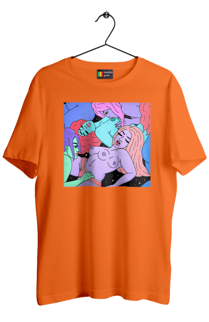 Футболка чоловіча з принтом "Дівчата Інопланетянки". Дівчата, інопланетянки, космос, різнокольорові. 2070702