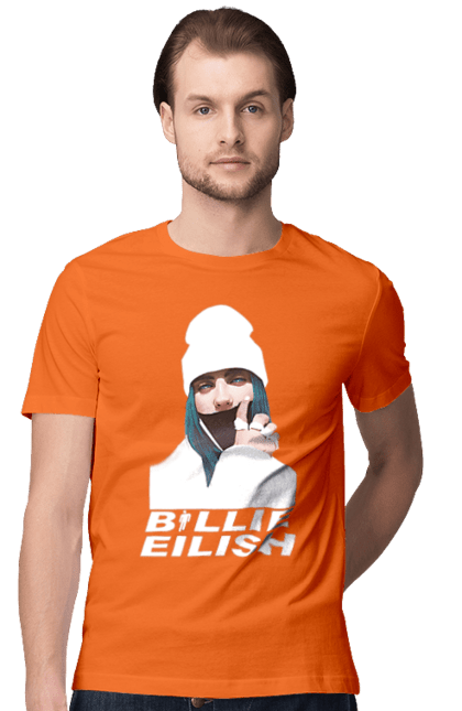 Футболка чоловіча з принтом "Біллі Айліш". Біллі айліш, логотип біллі айліш, принт біллі айліш, співачка біллі айліш. 2070702