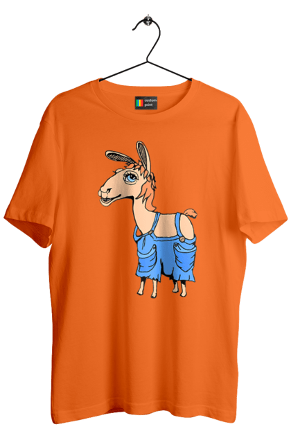 Футболка чоловіча з принтом "Лама В Комбінезоні". Комбінезон, лама. 2070702