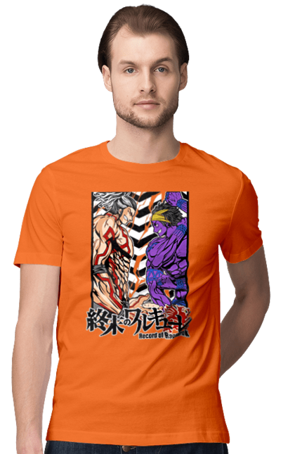 Men's t-shirt with prints Record of Ragnarok Shiva vs Raiden. Anime, comics, manga, netflix, raiden, record of ragnarok, shiva. 2070702