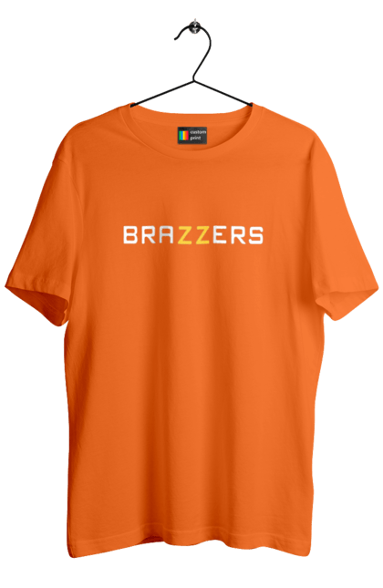 Футболка чоловіча з принтом "Brazzers". Brazzers, hub, porn, porn hub, pornhub, бразерс, браззерс, зсу, порно хаб, порнохаб. 2070702