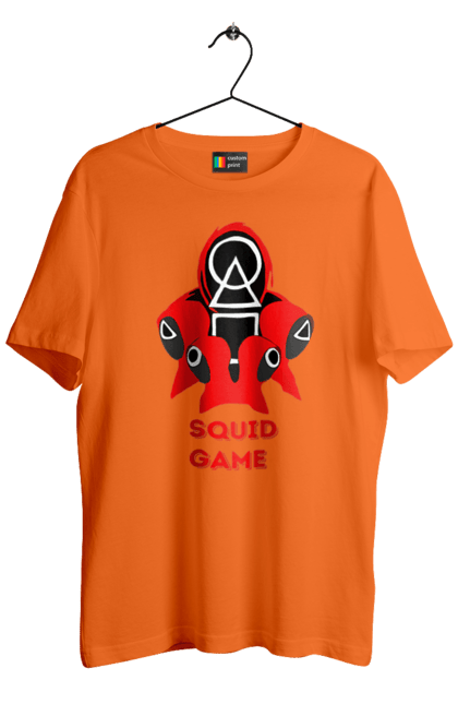Футболка чоловіча з принтом "Squid game1". Гра в кальмара, кальмар, серіал, фільм. PrintMarket - інтернет-магазин одягу та аксесуарів з принтами плюс конструктор принтів - створи свій унікальний дизайн