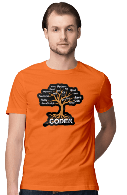 Футболка чоловіча з принтом "Кодер". Айті, айтішник, для айтішника, для програміста, кодер, подарунок айтішнику, подарунок програмісту, програміст, розробник. 2070702