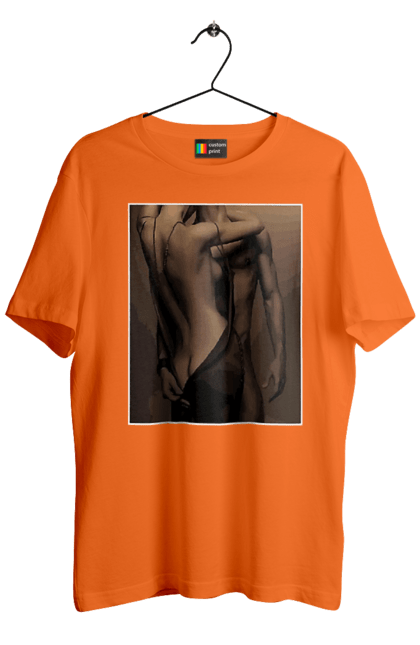 Футболка чоловіча з принтом "Інтрига". Взаємність, захоплення, інтрига, любов, неможливо встояти, секс, чоловік і жінка. 2070702