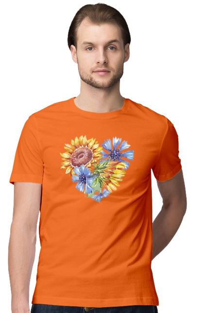 The heart is sunflowers and violets