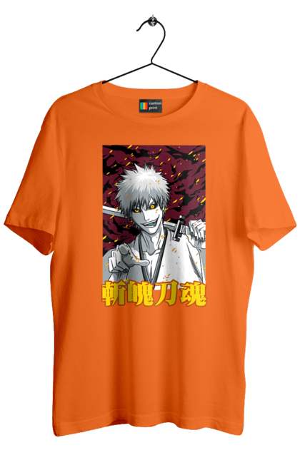 Men's t-shirt with prints Bleach Ichigo Kurosaki. Anime, bleach, ichigo, ichigo kurosaki, manga. 2070702