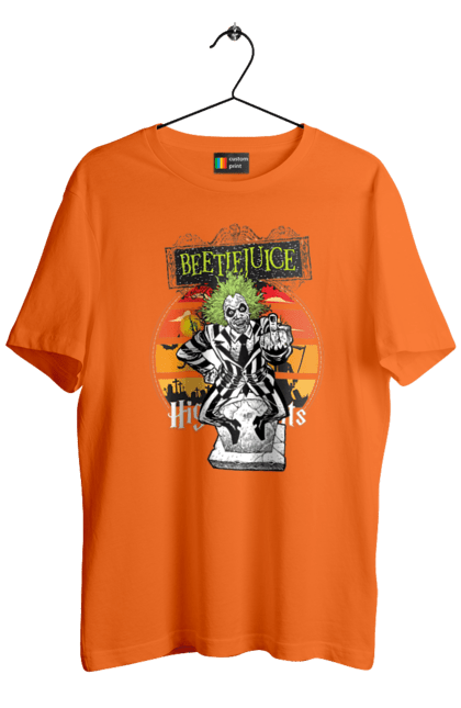 Men's t-shirt with prints Beetlejuice. Beetlejuice, comedy, ghost, horror, movie, tim burton, warner bros. 2070702