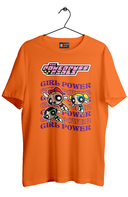 Men's t-shirt with prints Powerpuff Girls. Animated series, blossom, bubbles, buttercup, cartoon network, cool girls, heart, powerpuff girls. 2070702