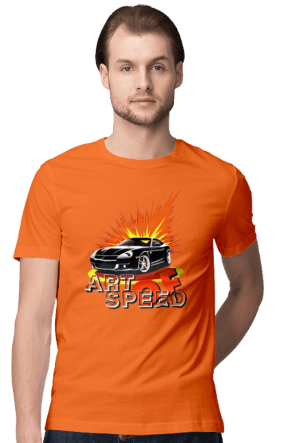 Men`s t-shirt with prints Speed. Auto, auto, car, race, speed. 2070702