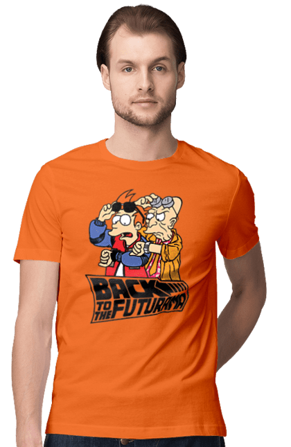 Men's t-shirt with prints Futurama. Animated series, comedy, fry, futurama, hubert farnsworth, hubert farnsworth, professor, satire. 2070702