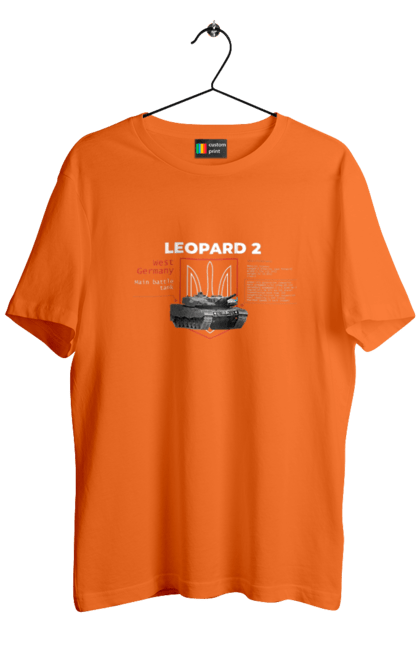 Футболка чоловіча з принтом "Leopard 2 англійська". Leopard 2, залужний, зброя, танк. 2070702