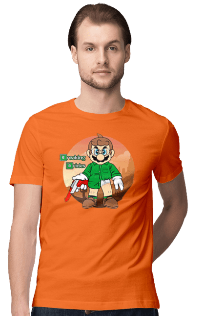 Men's t-shirt with prints Breaking Bad Mario. Breaking bad, character, game, mario, mario bros, nintendo, super mario bros. 2070702