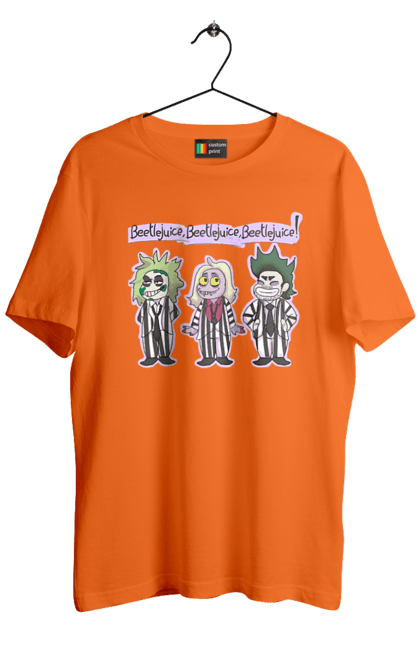 Men's t-shirt with prints Beetlejuice. Beetlejuice, comedy, ghost, horror, movie, tim burton, warner bros. 2070702