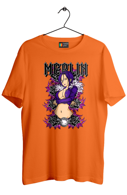 Men's t-shirt with prints Seven Deadly Sins Merlin. Adventures, anime, comedy, fantasy, manga, merlin, seven deadly sins. 2070702