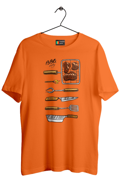 Футболка чоловіча з принтом "Барбекю Паті". Барбекю, м`ясо, смажити. 2070702