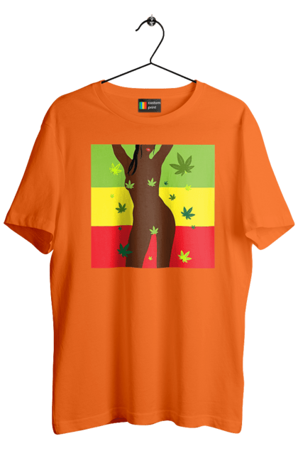 Футболка чоловіча з принтом "Гола Дівчина І Конопля". Гола, конопля, курити, сиськи. 2070702