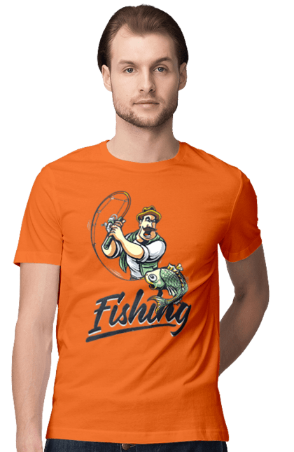 Футболка чоловіча з принтом "Рибалка, літо". Відпочинок, літо, рибалка. 2070702