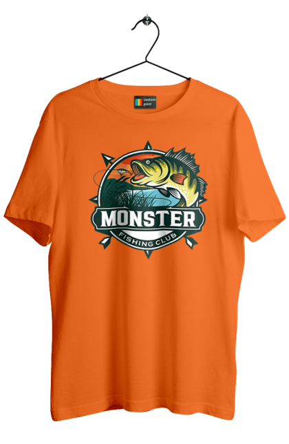 Футболка чоловіча з принтом "Рибальський клуб". Відпочинок, рибак, рибальський клуб, хоббі. 2070702