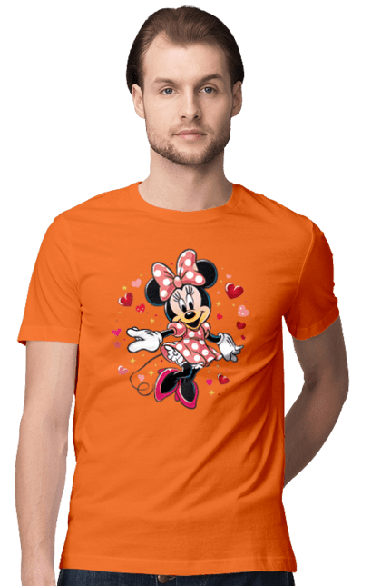 Футболка чоловіча з принтом "Мінні Маус". Mickey mouse, minnie mouse, дісней, для дівчат, міккі, міккі маус, мінні маус, мультфільм. 2070702