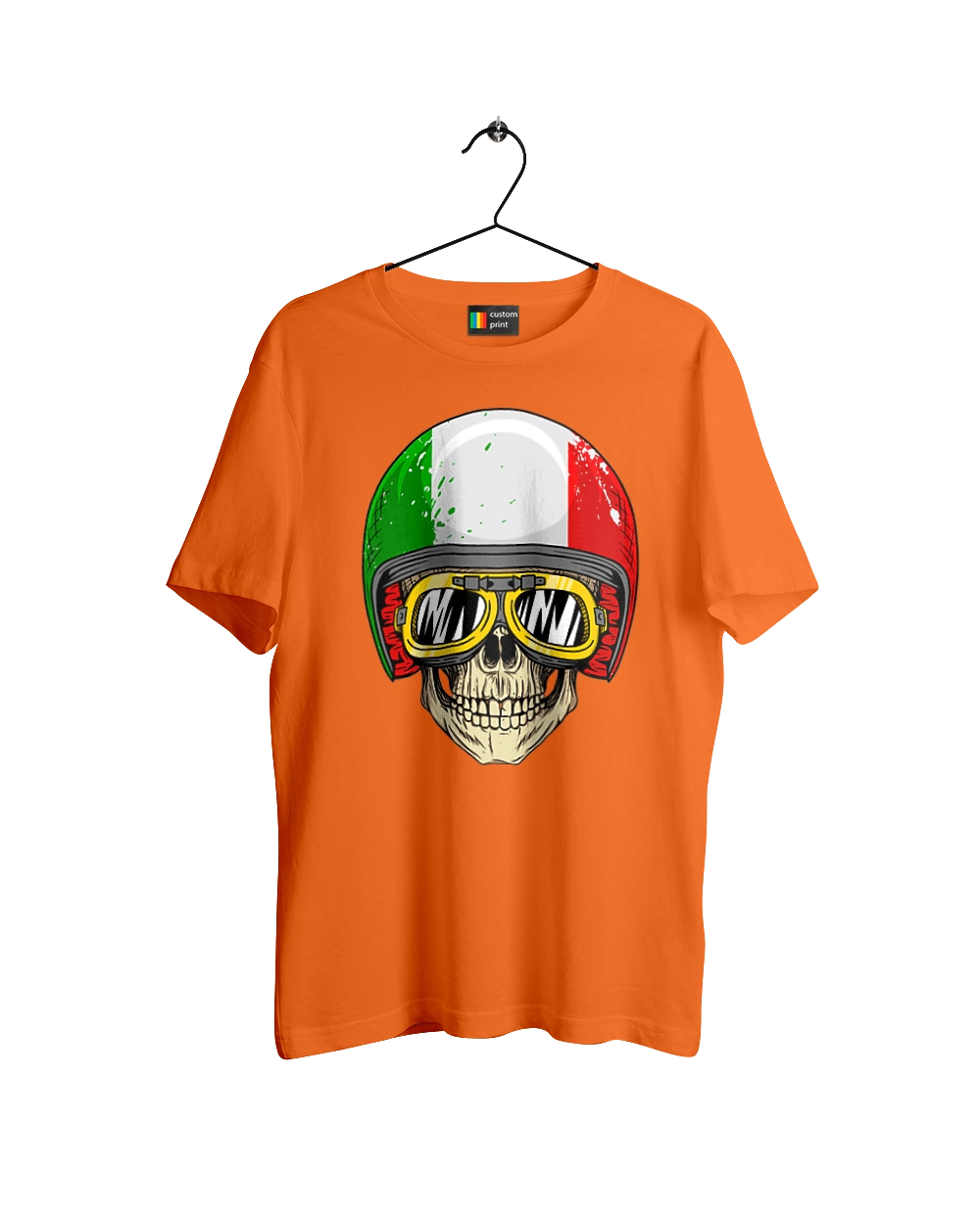 Skull in a motorcycle helmet