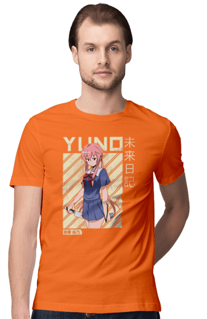 Men's t-shirt with prints Future Diary Yuno Gasai. Anime, future diary, manga, survival game, yandere, yuno gasai. 2070702