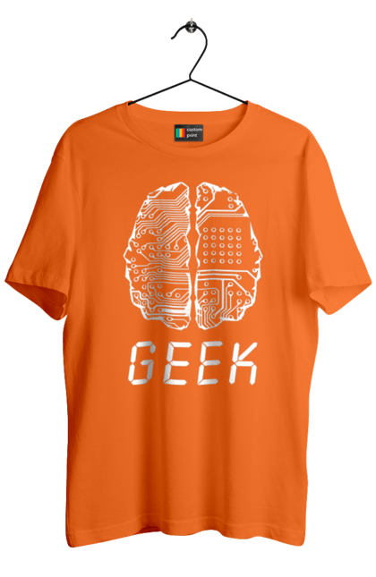 Футболка чоловіча з принтом "Гик Мозок". Айті, айтішник, гик, знання, інженер, кібер, кібернетика, кіборг, код, комп, комп’ютерник, кристал, мікросхема, мозок, програміст, професіонал, професссія, розробник, розум, чіп. 2070702