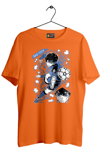 Футболка чоловіча з принтом "Синя в'язниця Йоічі Ісагі". Blue lock, yoichi isagi, аніме, блю лок, йоічі ісагі, манга, синя в`язниця, спорт, спортивне аніме. 2070702