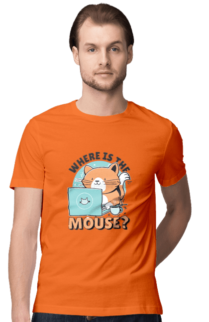 Футболка чоловіча з принтом "Де миша?". Angular, c, css, html, it, javascript, jquery, php, python, react, svelt, vue, айтишник, айті, гумор, код, кодувати, прогер, програміст, програмісти, ти ж, ти ж програміст, тиж програміст. 2070702