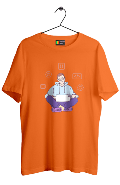 Футболка чоловіча з принтом "Я програміст". Angular, c, css, html, it, javascript, jquery, php, python, react, svelt, vue, айтишник, айті, гумор, код, кодувати, прогер, програміст, програмісти, ти ж, ти ж програміст, тиж програміст. 2070702