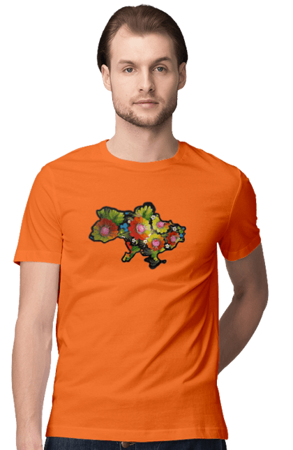 Men`s t-shirt with prints Spravzhnya Ukraine. Barvie, beauty, colors, kviti, leafing through, mood, petals, spravzhnya ukraine. 2070702