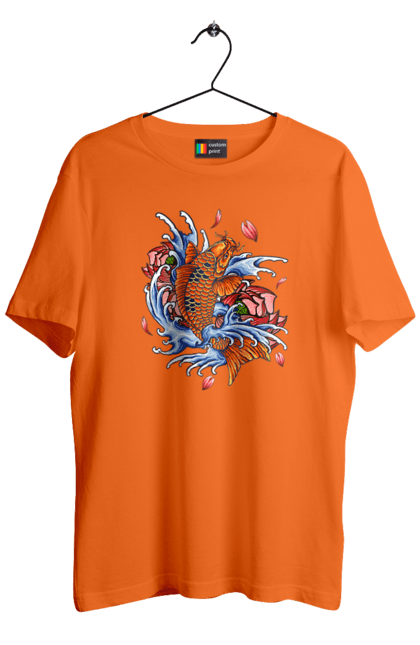 Футболка чоловіча з принтом "Риба і хвилі". Ryba, квітка, хвиля. 2070702