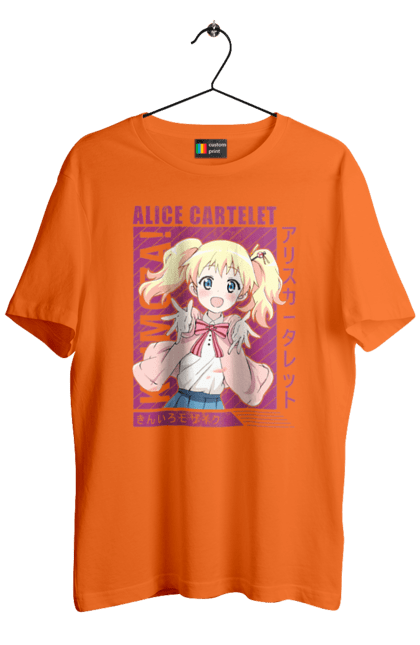 Men's t-shirt with prints Kiniro Mosaic Alice Cartelet. Alice, alice cartelet, anime, gold mosaic, kiniro mosaic, kinmoza, manga. 2070702