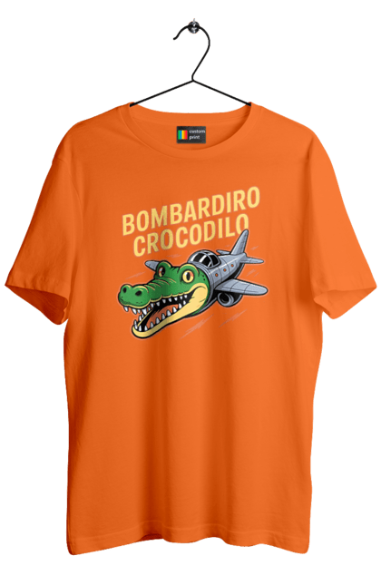 Футболка чоловіча з принтом "Bombardino Crocodilo". Bombardino, bombardino crocodilo, crocodilo, бомбардиро крокодило, бомбардіно крокоділо, крокодил, крокодил літак, крокодил мем, мем бомбардине крокодило, меми. 2070702