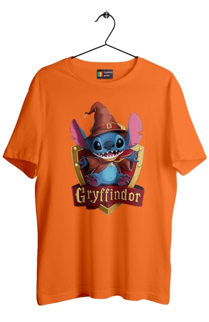 Men's t-shirt with prints Stich Gryffindor. Faculty, franchise, gryffindor, harry potter, hogwarts, stich. 2070702