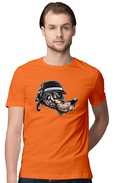 Футболка чоловіча з принтом "Вовк Байкер". Байк, байкер, вовк, волчара, захоплення, змагання, зуби, каска, мото, мотор, мотоцикл, мотоцикліст, мульт, мультик, мультфільм, мультяшний, ну почекай, посмішка, спорт, стиль, стильний, усмішка, хобі, шолом. 2070702