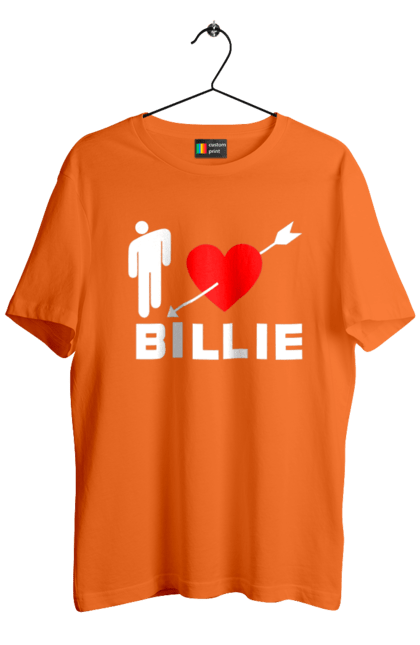 Футболка чоловіча з принтом "Біллі Айліш". Біллі айліш, логотип біллі айліш, принт біллі айліш, співачка біллі айліш. 2070702
