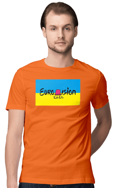 Футболка чоловіча з принтом "Євробачення за KALUSH Orchestra". Kalush orchestra, stefania, азов, врятувати азовсталь, врятувати захисників азовсталі, євробачення, звільнити, маріуполь, наші захисники, перемога, свобода. 2070702