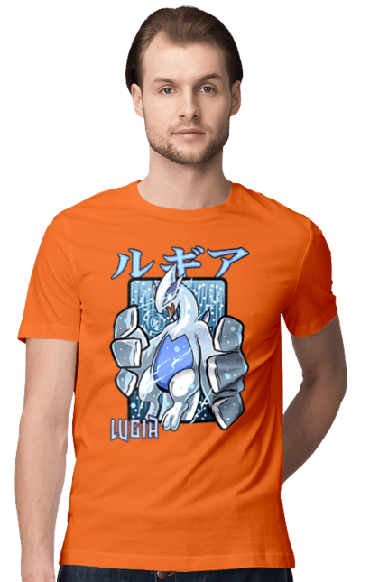 Men's t-shirt with prints Pokemon Lugia. Anime, games, lugia, nintendo, pokemon, pokemon go. 2070702