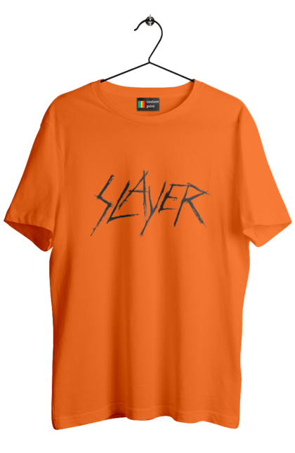 Футболка чоловіча з принтом "Slayer". Slayer, грув метал, група, метал група, музика, ню метал, спід метал, треш метал, череп. 2070702