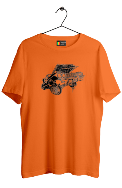 Футболка чоловіча з принтом "Автомобіль". Автомобіль, імпала, класика, лоурайдер, шевроле. 2070702