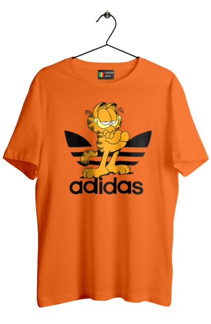 Men's t-shirt with prints Adidas Garfield. Adidas, cat, comedy, garfield, hunger, movie. 2070702